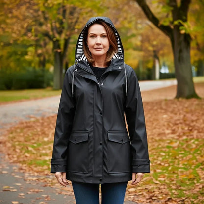 Elegante Feine Windjacke mit geradem Schnitt für Damen | Sara -6