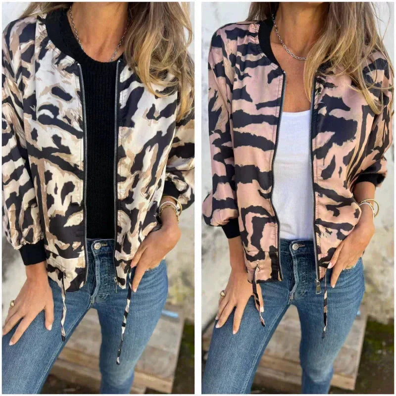 Moderne Raffinierte Bomberjacke mit Print für Damen | Urbana -4