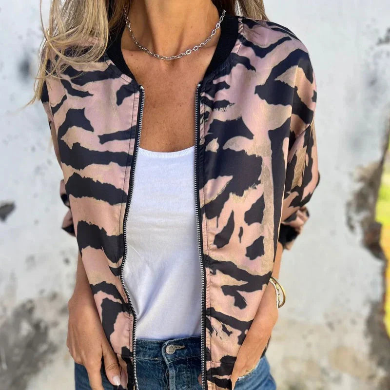 Moderne Raffinierte Bomberjacke mit Print für Damen | Urbana -2