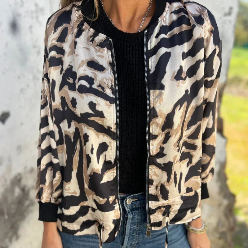 Moderne Raffinierte Bomberjacke mit Print für Damen | Urbana -1