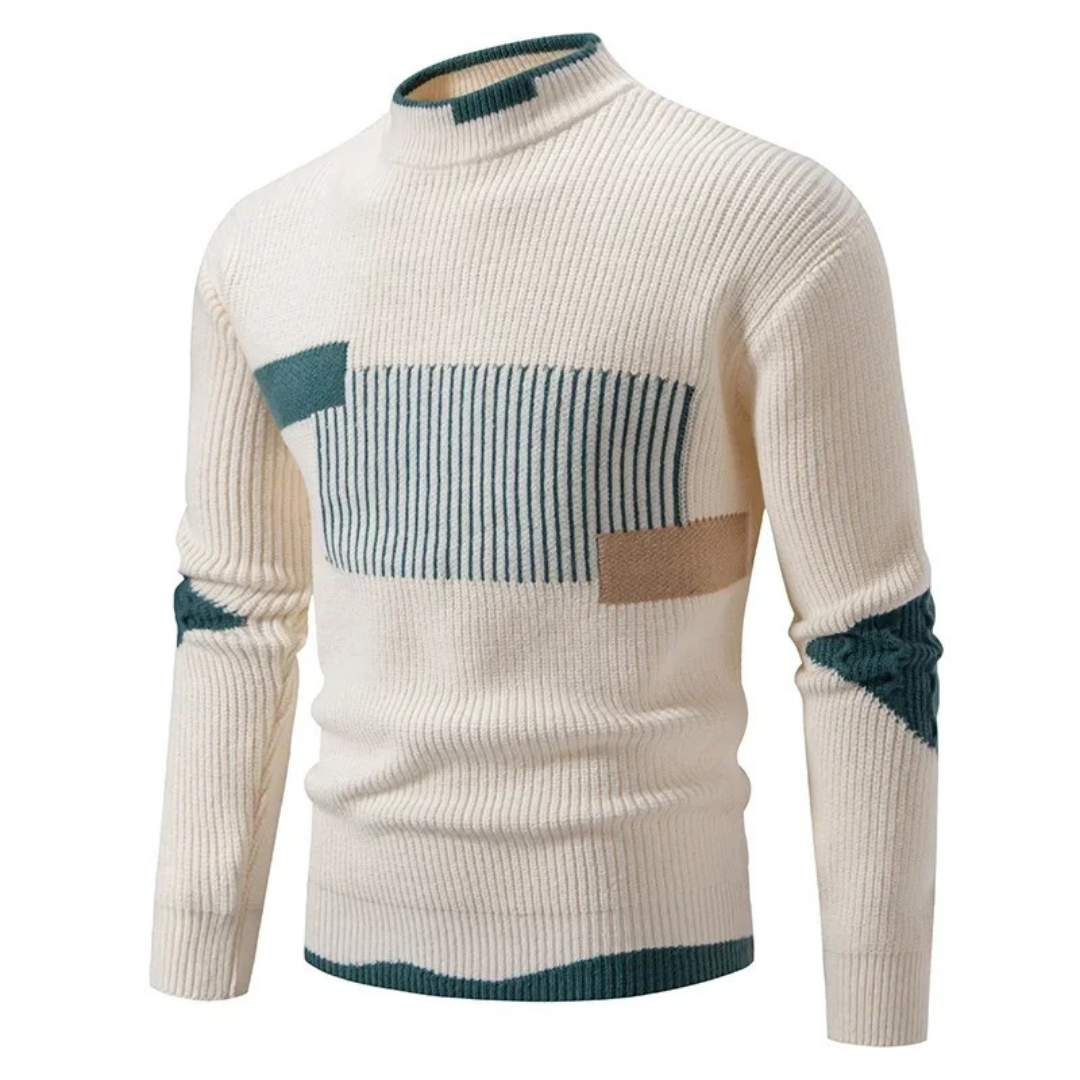 Men's Modern Color Block Stand Collar Jumper | Cedric