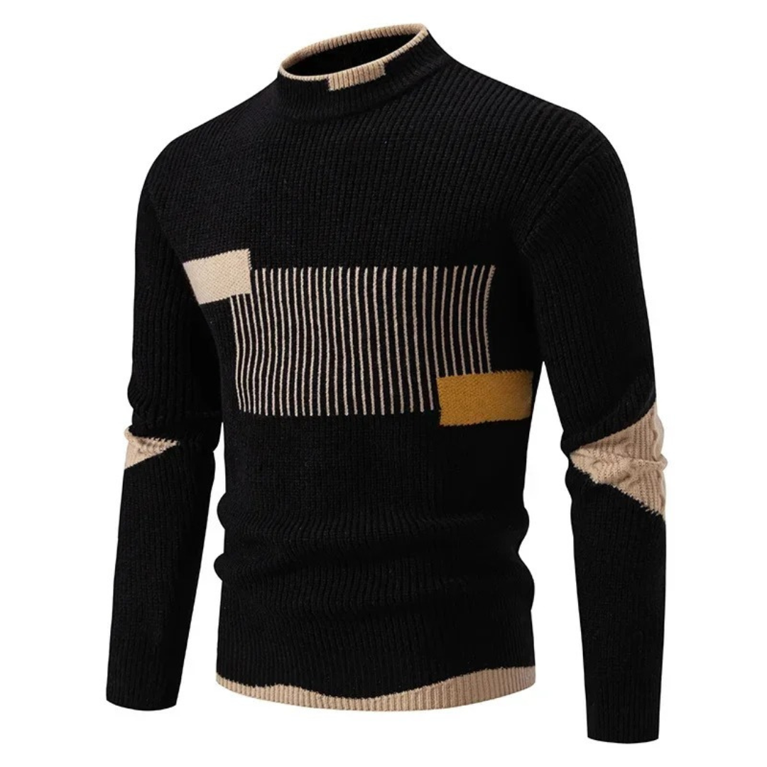 Men's Modern Color Block Stand Collar Jumper | Cedric