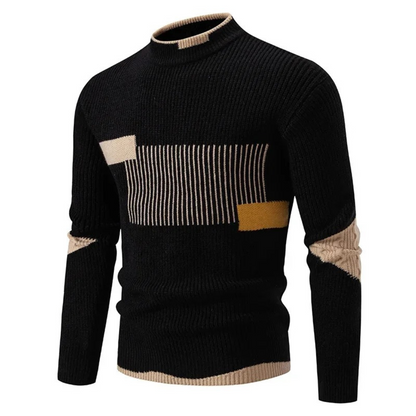 Men's Modern Color Block Stand Collar Jumper | Cedric