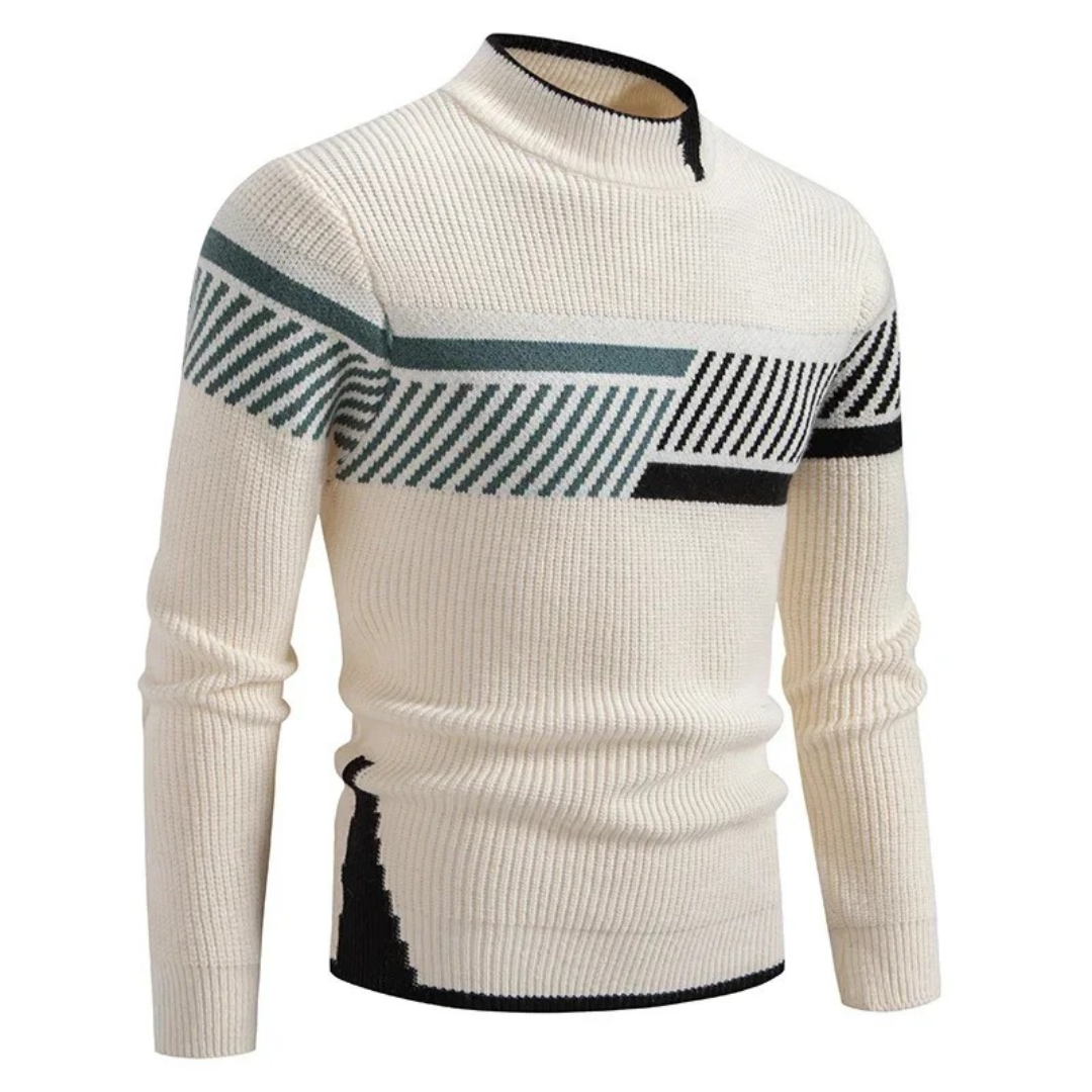 Men's Modern Color Block Stand Collar Jumper | Cedric