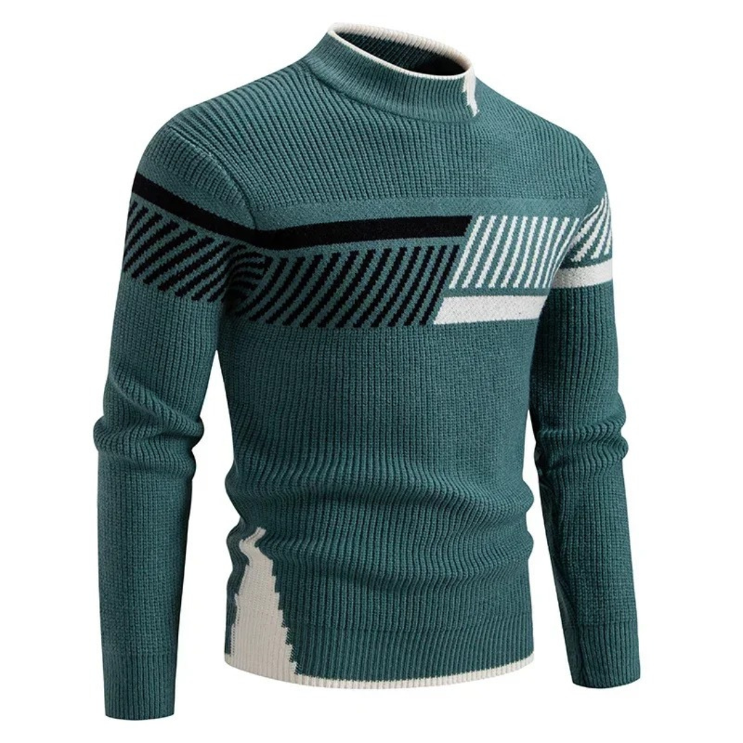 Men's Modern Color Block Stand Collar Jumper | Cedric