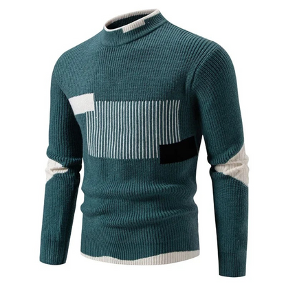 Men's Modern Color Block Stand Collar Jumper | Cedric