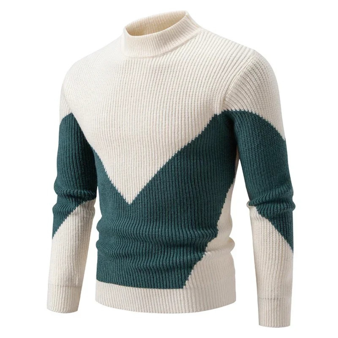Men's Modern Color Block Stand Collar Jumper | Cedric