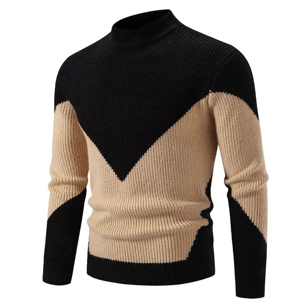 Men's Modern Color Block Stand Collar Jumper | Cedric