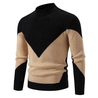 Men's Modern Color Block Stand Collar Jumper | Cedric